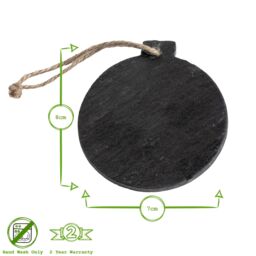 Nicola Spring Slate Christmas Tree Decoration - 7 x 8cm - Bauble in Grey - Size: 7 x 8 cm - thumbnail 3