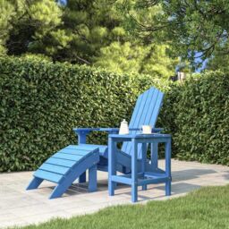 Berkfield Home Garden Adirondack Table Aqua Blue 38x38x46 cm HDPE - Size: 38 x 38 x 46 cm - thumbnail 3