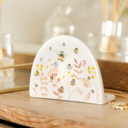 Lisa Angel Women's Dusky Pink & White Floral Bee Ceramic Earring Holder - thumbnail 2