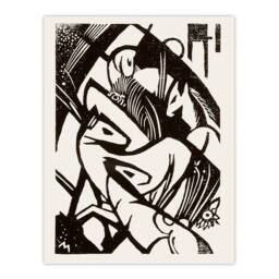 Artery8 Franz Marc Framed Wall Art Print Horses 1912 Abstract Painting in White - Size: A4 - thumbnail 3