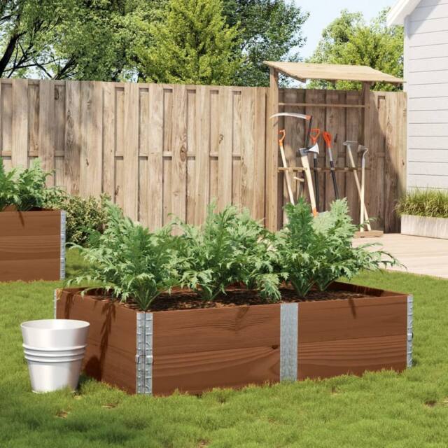 Berkfield Home Garden Planter Brown 150x100 cm Solid Wood Pine - image 1