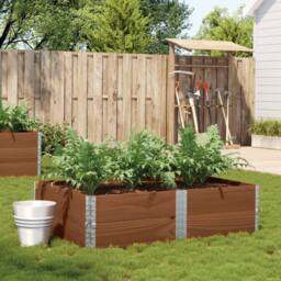 Berkfield Home Garden Planter Brown 150x100 cm Solid Wood Pine
