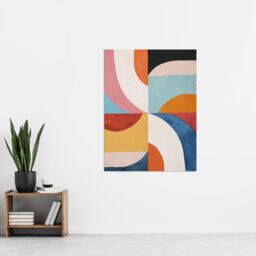 "Artery8 Retro Mid Century Modern Geometric Colour Pattern Wall Art Print - Size: W12"" x H16""" - thumbnail 4