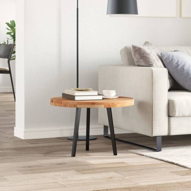 Berkfield Home Table Top Round √ò60x4 cm Solid Wood Acacia in Brown - Size: 60x4 cm - image 1