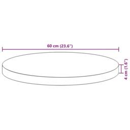 Berkfield Home Table Top Round √ò60x4 cm Solid Wood Acacia in Brown - Size: 60x4 cm - thumbnail 9