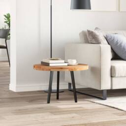 Berkfield Home Table Top Round √ò60x4 cm Solid Wood Acacia in Brown - Size: 60x4 cm - thumbnail 1