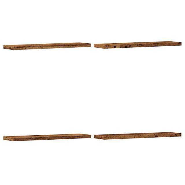 Berkfield Home Wall Shelves 4 pcs Old Wood 40x20x1.5 cm Engineered Wood in Brown - image 1