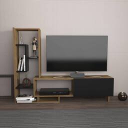 Decorotika Pegai Black & Brown TV Stand TV Unit for TVs up to 50 inch - thumbnail 1