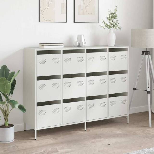 Berkfield Home Sideboard White 135x39x103.5 cm Cold-rolled Steel - image 1