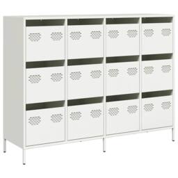 Berkfield Home Sideboard White 135x39x103.5 cm Cold-rolled Steel - thumbnail 3