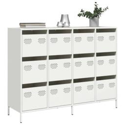 Berkfield Home Sideboard White 135x39x103.5 cm Cold-rolled Steel - thumbnail 2