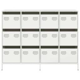 Berkfield Home Sideboard White 135x39x103.5 cm Cold-rolled Steel - thumbnail 5