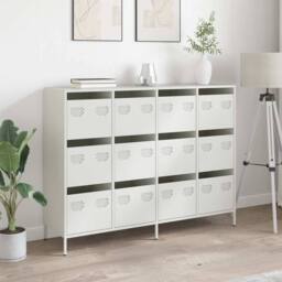 Berkfield Home Sideboard White 135x39x103.5 cm Cold-rolled Steel