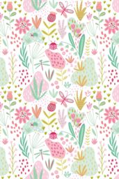 Hoopla Walls Bug Garden 10m Matt Wallpaper in Pink - thumbnail 2
