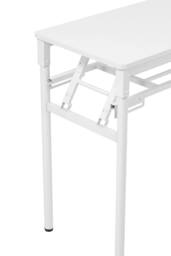 Living and Home Foldable 80 x 40cm 2-tier Office Desk with Adjustable Foot Pads in White - Size: 80 x 40 cm - thumbnail 5