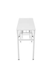 Living and Home Foldable 80 x 40cm 2-tier Office Desk with Adjustable Foot Pads in White - Size: 80 x 40 cm - thumbnail 4