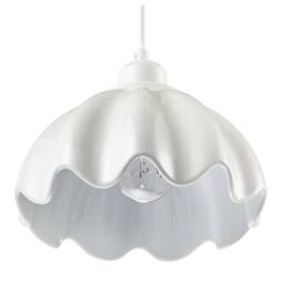 Happy Homewares Opal White Gloss Ceramic Pendant Light Shade with Rippled Scallop Edge - thumbnail 5