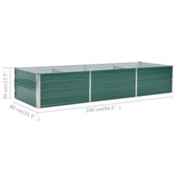 Berkfield Home Garden Raised Bed Galvanised Steel 240x80x45 cm Green - Size: 240 x 80 x 45 cm - thumbnail 8