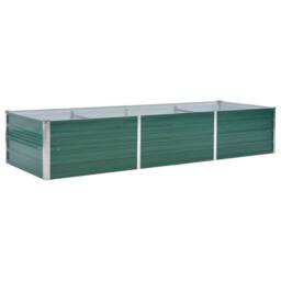 Berkfield Home Garden Raised Bed Galvanised Steel 240x80x45 cm Green - Size: 240 x 80 x 45 cm - thumbnail 3