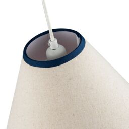 Happy Homewares Scallop Edge Natural Textured Linen Coolie Lamp Shade with Cotton Trims in Midnight - Size: 12 inches - thumbnail 5