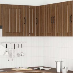 Berkfield Home Kitchen Wall Corner Cabinet Lucca Brown Oak Engineered Wood - thumbnail 3