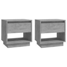 Berkfield Home Bedside Cabinets 2 pcs Concrete Grey 45x34x44 cm Engineered Wood - Size: 45 x 34 x 44 cm - thumbnail 1