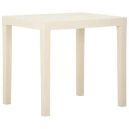 Berkfield Home Garden Table White 79x65x72 cm Plastic - Size: 79 x 65 x 72 cm - thumbnail 2