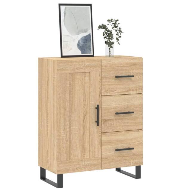 Berkfield Home Sideboard Sonoma Oak 69.5x34x90 cm Engineered Wood in Brown - image 1
