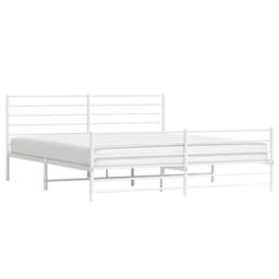 Berkfield Home Metal Bed Frame with Headboard & Footboard White 193x203 cm - thumbnail 5