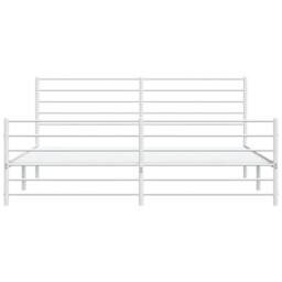 Berkfield Home Metal Bed Frame with Headboard & Footboard White 193x203 cm - thumbnail 6