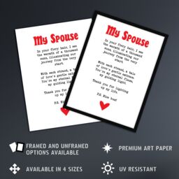 "Artery8 Love Poem Ginger Spouse Romantic Funny Framed Art Print in White - Size: W12"" x H16""" - thumbnail 2