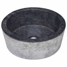 Berkfield Home Sink Black √ò40x15 cm Marble - Size: 40x15 cm
