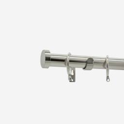New Edge Blinds Stainless Steel 28mm Stud Fixed Length Metal Curtain Pole in Light Grey - Size: 430 cm - thumbnail 2