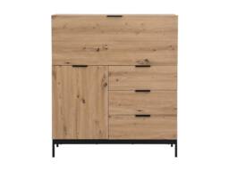 Vente-unique Secretary Desk With 2 Doors & 3 Drawers - MDF & Metal - Colour: in Light Oak - thumbnail 2