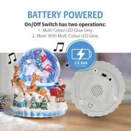 Eldo LED Musical Christmas Snow Globe with 8 Festive Melodies - thumbnail 4