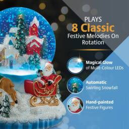 Eldo LED Musical Christmas Snow Globe with 8 Festive Melodies - thumbnail 3