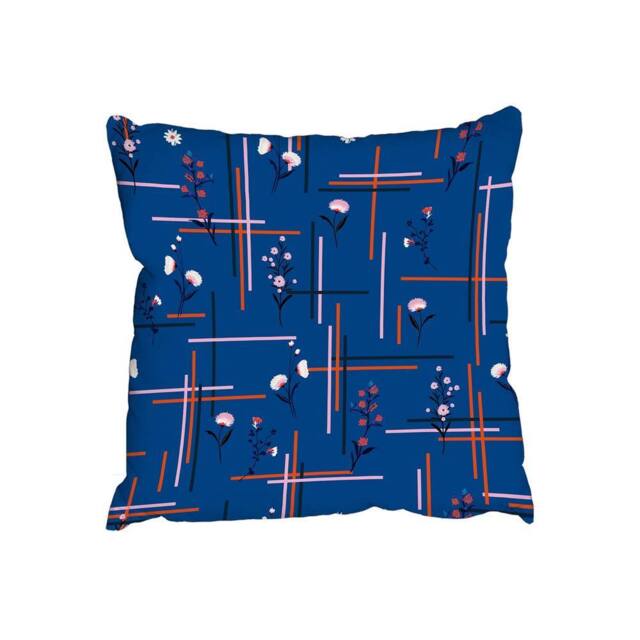 Benjamin Tate Design Cushions - Flowers with check grid for fashion (Cushion)