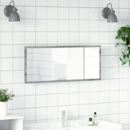 Berkfield Home LED Bathroom Mirror Grey Sonoma 100x8.5x37 cm Engineered Wood - thumbnail 4