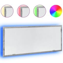 Berkfield Home LED Bathroom Mirror Grey Sonoma 100x8.5x37 cm Engineered Wood - thumbnail 3