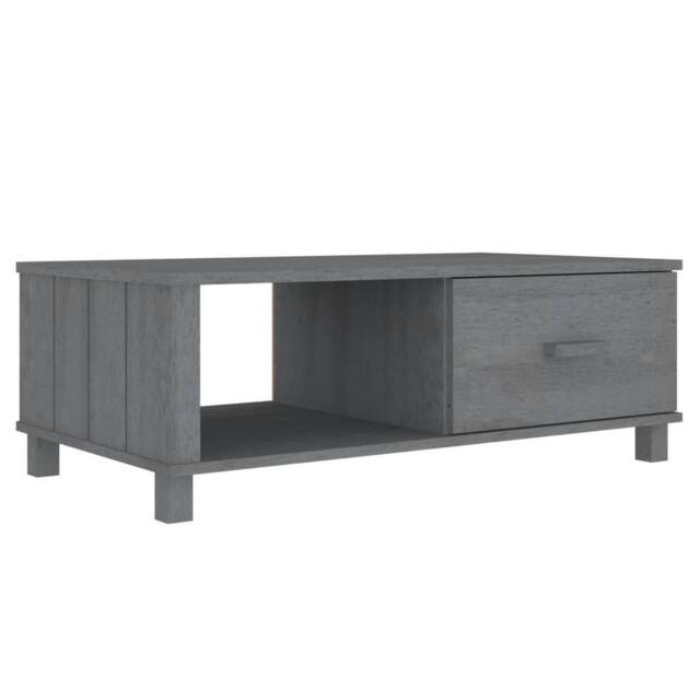 Berkfield Home Coffee Table HAMAR Dark Grey 100x55x35 cm Solid Wood Pine - Size: 100 x 55 x 35 cm - image 1