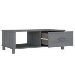 Berkfield Home Coffee Table HAMAR Dark Grey 100x55x35 cm Solid Wood Pine - Size: 100 x 55 x 35 cm - thumbnail 7
