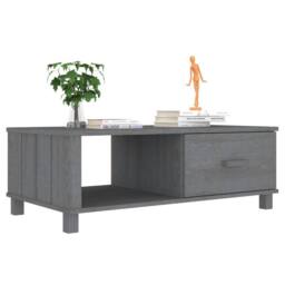 Berkfield Home Coffee Table HAMAR Dark Grey 100x55x35 cm Solid Wood Pine - Size: 100 x 55 x 35 cm - thumbnail 4