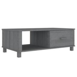 Berkfield Home Coffee Table HAMAR Dark Grey 100x55x35 cm Solid Wood Pine - Size: 100 x 55 x 35 cm
