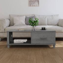 Berkfield Home Coffee Table HAMAR Dark Grey 100x55x35 cm Solid Wood Pine - Size: 100 x 55 x 35 cm - thumbnail 3