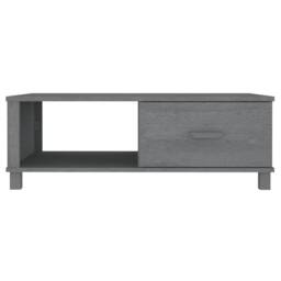 Berkfield Home Coffee Table HAMAR Dark Grey 100x55x35 cm Solid Wood Pine - Size: 100 x 55 x 35 cm - thumbnail 5
