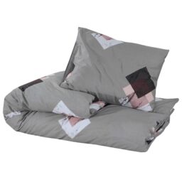 Berkfield Home Duvet Cover Set Grey 155x220 cm Cotton - thumbnail 3