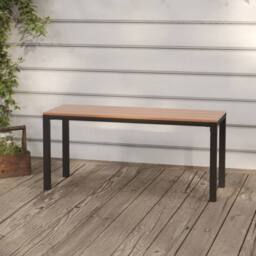Berkfield Home Garden Bench 110 cm Steel & WPC Brown & Black - thumbnail 1