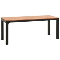 Berkfield Home Garden Bench 110 cm Steel & WPC Brown & Black - thumbnail 2