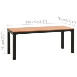 Berkfield Home Garden Bench 110 cm Steel & WPC Brown & Black - thumbnail 6