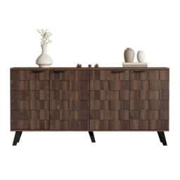 STILVORA Sideboard Storage with wooden structure in wood finish in Brown - thumbnail 5